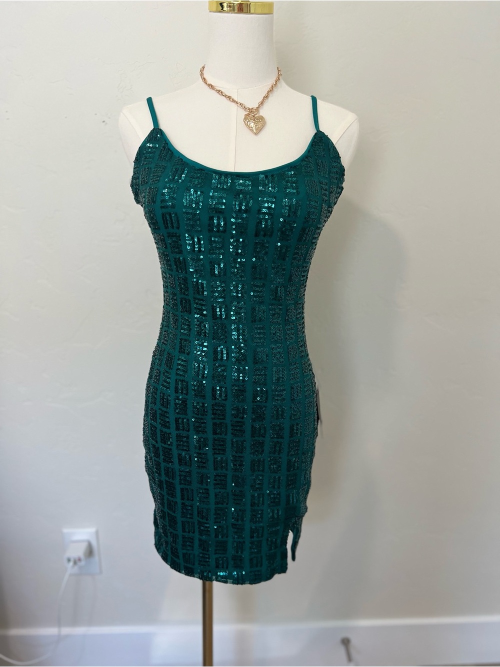 Lulu's Emerald Green Sequin Bodycon Mini Dress